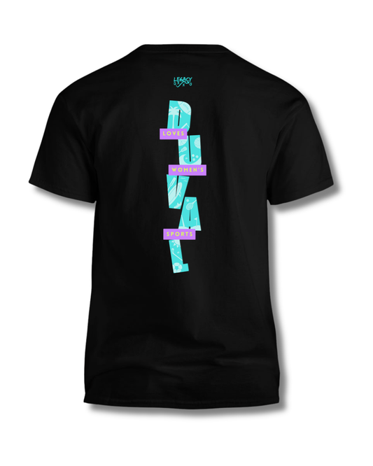 DUVAL Loves Women's Sports T-Shirt (Black)