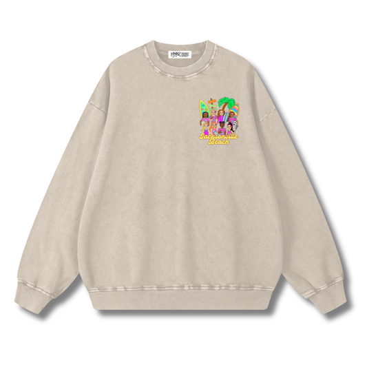 Catch Waves & Chase Goals Crewneck Sweatshirt (Oat)