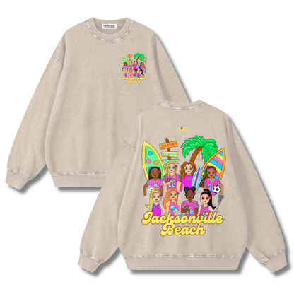 Catch Waves & Chase Goals Crewneck Sweatshirt (Oat)