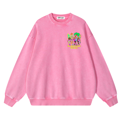 Catch Waves & Chase Goals Crewneck Sweatshirt (Pink)