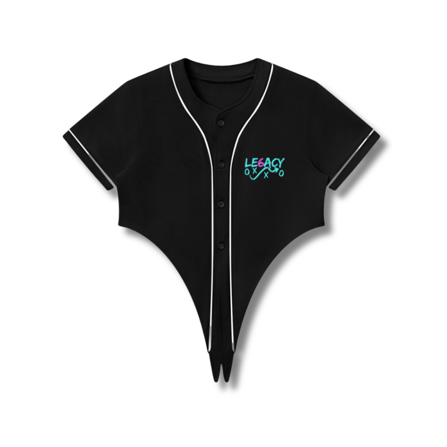 CHAN6E The Game Tie-Front Crop Baseball Jersey