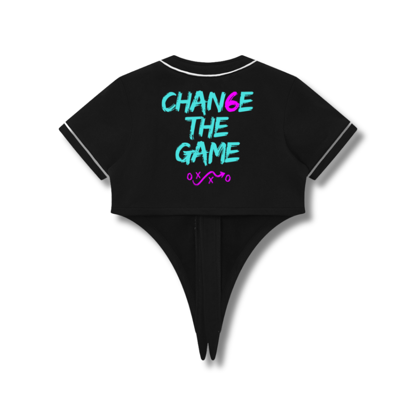 CHAN6E The Game Tie-Front Crop Baseball Jersey